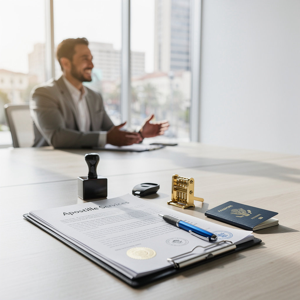 Oscar's Mobile Notary & Apostille expert handling document authentication for international apostille services in Montebello